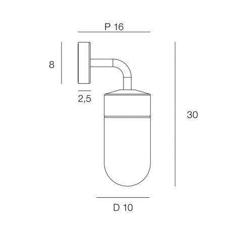 Aplique de pared exterior Costa