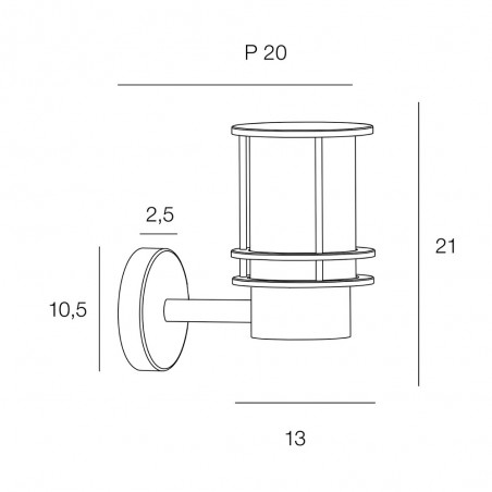 Aplique de pared exterior Florida