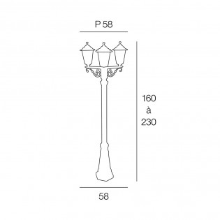 Farola de exterior Valence (3 luces)