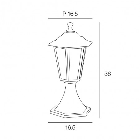 Outdoor Pedestal Lamp Valence