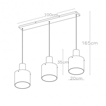 Pendant Track Light Toledo (3 lights)