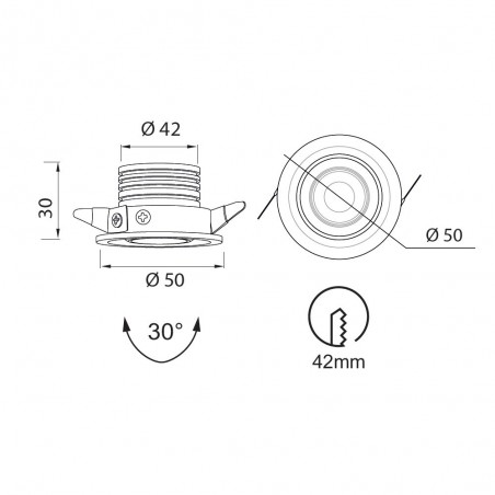 Empotrable basculante LED Neptuno (3W - 2700ºK)