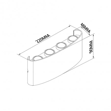 Aplique de exterior LED Arcs (8W)