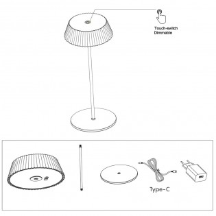 Lámpara de mesa LED recargable Relax Dimmable (2W)