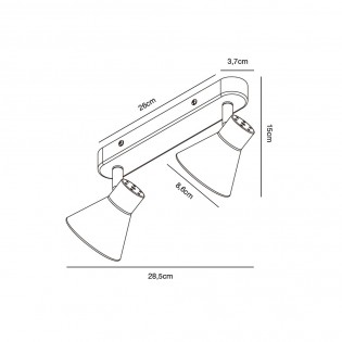 Regleta de focos Eik (2 luces)