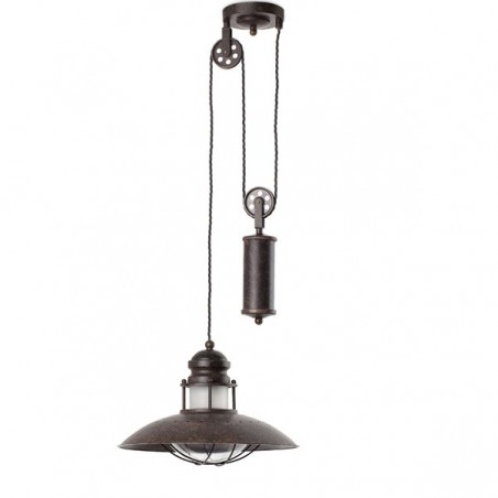 Rustic lamp WINCH -pulley-