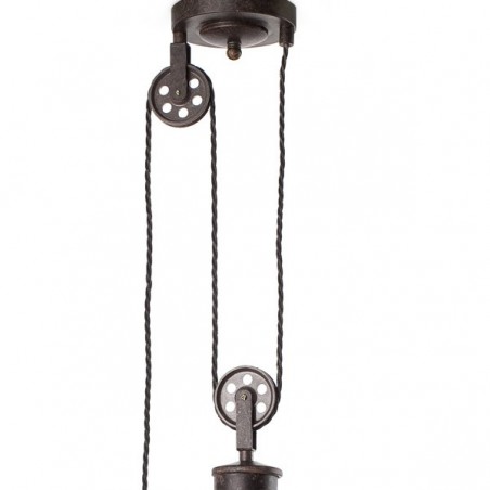 Rustic lamp WINCH -pulley-