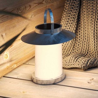 Portable LED Lamp Temple To-Go 35 Galvanized