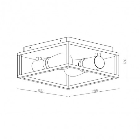 Plafón de techo para baños Carlyn (2 luces)