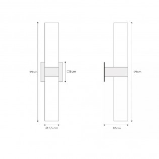 Aplique de pared baños Jesse (2 luces)