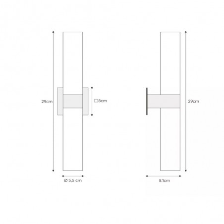 Aplique de pared baños Jesse (2 luces)
