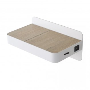 Aplique LED con repisa y USB Atkin (5W)