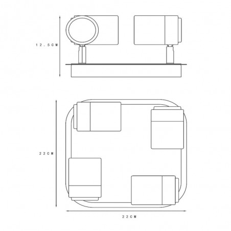 Bathroom's LED Flush Light Lennert (4x5W)