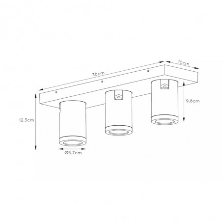 Bathroom's LED Ceiling Track Light Taylor (3x5W)