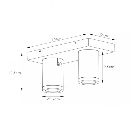 Bathroom's LED Ceiling Track Light Taylor (2x5W)