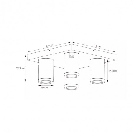 Bathroom's LED Flsuh Light Taylor (4x5W)