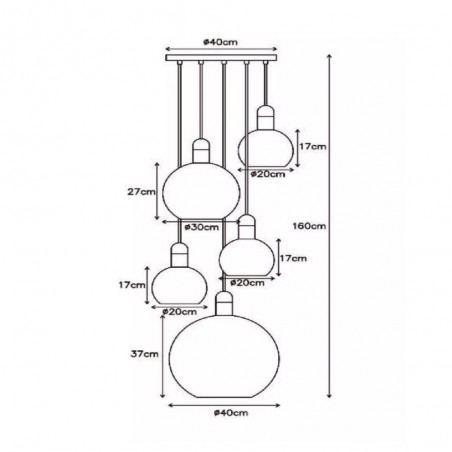 Pendant Lamp Julius Opal (5 lights)