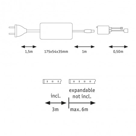 LED-Streifen 3 Meter MaxLED Basic Set RGBW IP44 (36W)