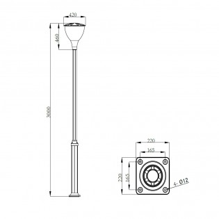 Inka LED-Straßenleuchte für den Außenbereich (48W)