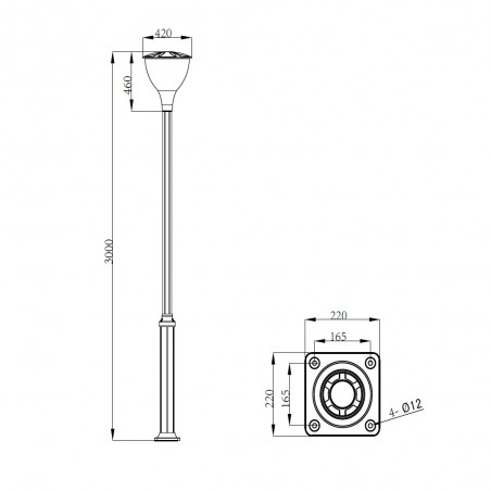 Outdoor LED Post Lamp Inka (48W)