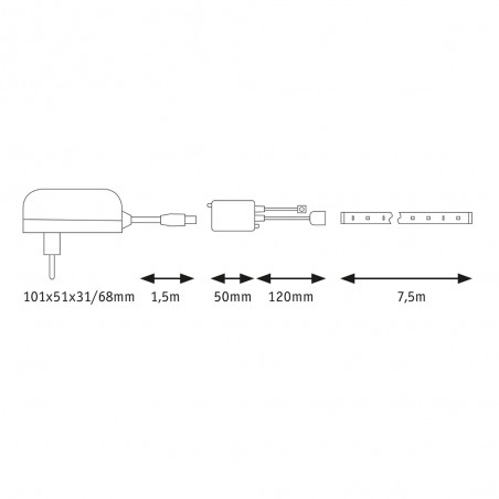 LED-Streifen 7,5 Meter SimpLED Basic Set RGB (26W)