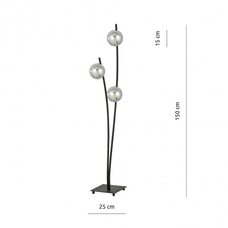 Floor Lamp Helmet Graphite (3 lights)