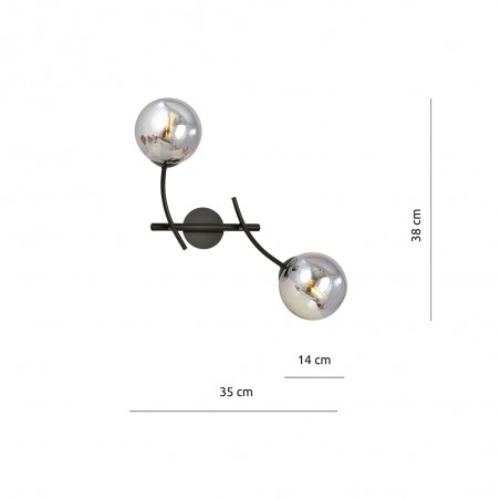 Wall Lamp Helmet Graphite (2 lights)