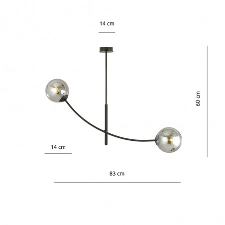 Ceiling Lamp Helmet Graphite (2 lights)