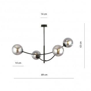 Ceiling Lamp Helmet Graphite (4 lights)