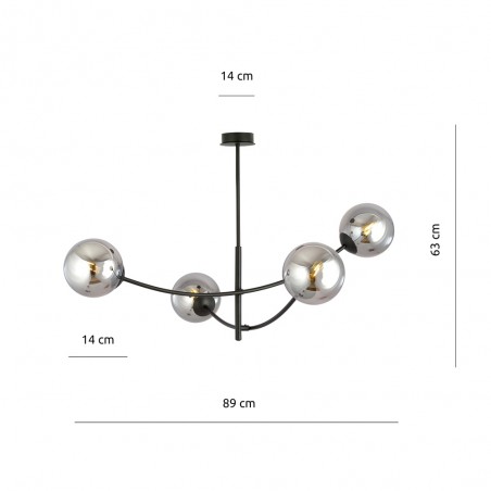 Ceiling Lamp Helmet Graphite (4 lights)