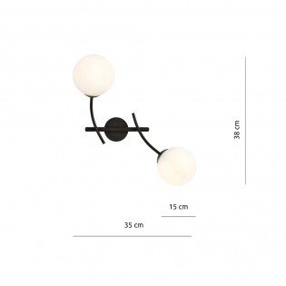 Wall Lamp Helmet Opal (2 lights)