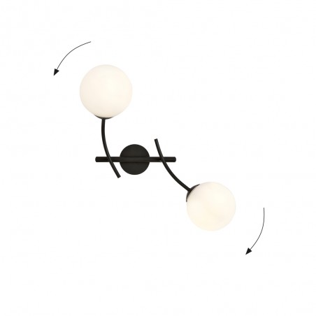 Wall Lamp Helmet Opal (2 lights)