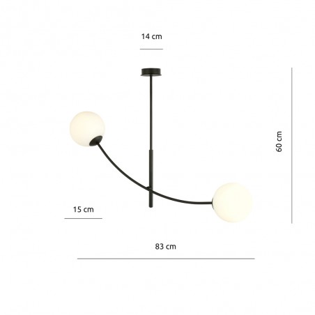Ceiling Lamp Helmet Opal (2 lights)