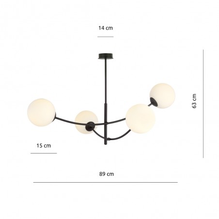 Ceiling Lamp Helmet Opal (4 lights)