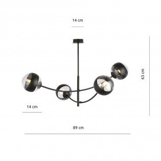 Lámpara de techo Helmet (4 luces)