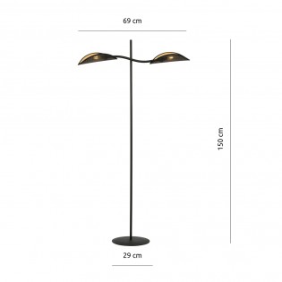 Floor Lamp Flik Black (2 lights)