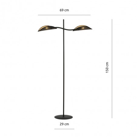 Floor Lamp Flik Black (2 lights)