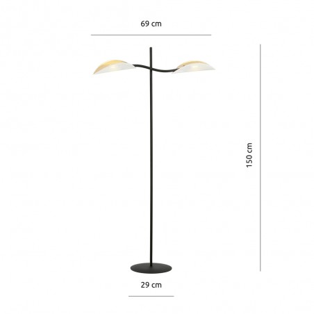 Lámpara de pie Flik Blanco (2 luces)