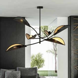 Lámpara de araña Flik Negro (6 luces)