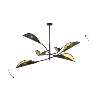 Lámpara de araña Flik Negro (6 luces)