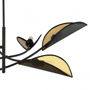 Lámpara de araña Flik Negro (6 luces)
