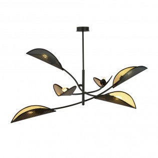 Lámpara de araña Flik Negro (6 luces)