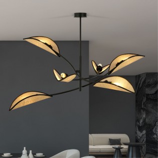Flik Rattan-Kronleuchter (6 Lichter)