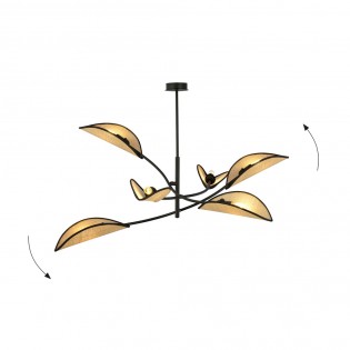 Flik Rattan-Kronleuchter (6 Lichter)