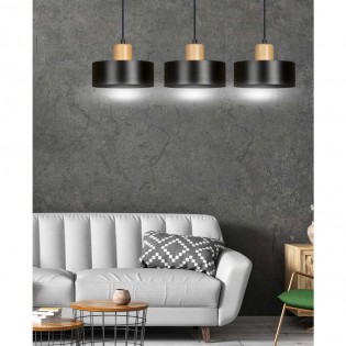 Pendant Track Lamp Torino Black (3 lights)