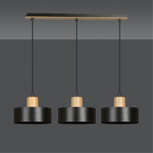 Pendant Track Lamp Torino Black (3 lights)