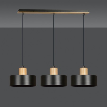 Pendant Track Lamp Torino Black (3 lights)