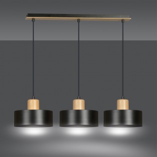 Pendant Track Lamp Torino Black (3 lights)