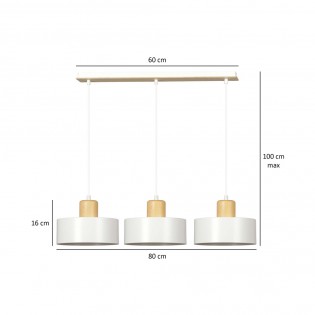 Pendant Track Lamp Torino White (3 lights)