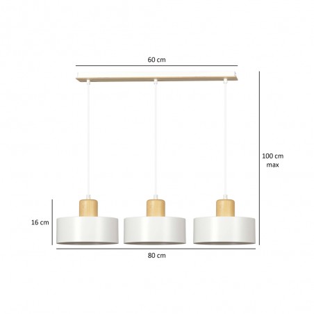 Pendant Track Lamp Torino White (3 lights)